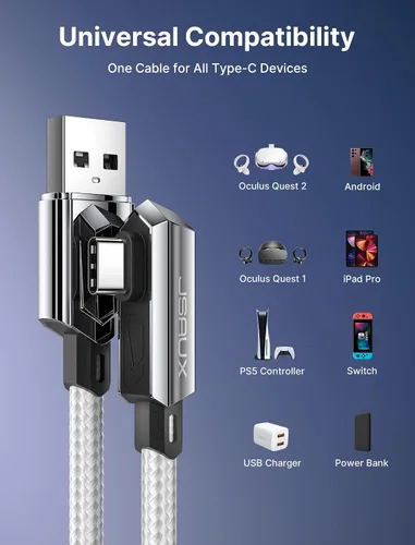 Vista 8 de JSAUX Cable de enlace de 16 pies compatible con accesorios MetaOculus Quest 2ProPico 4 y PCSteam VR, USB 3.0 de alta velocidad de transferencia
