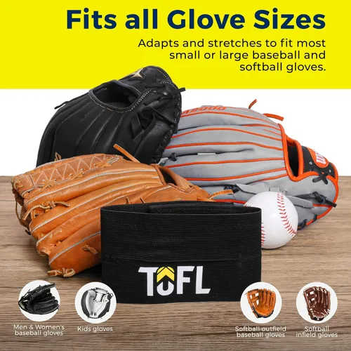 Vista 2 de TOFL Banda de guante de béisbol para moldear guantes Correa elástica con cierre ajustable para formar y almacenar bolsillos Accesorio de cuidado