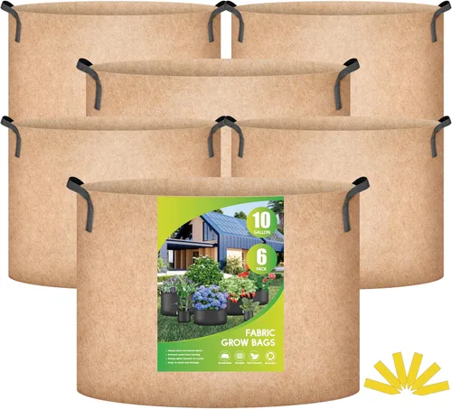 Vista 10 de iPower Paquete de 12 bolsas de cultivo de 1 galón, macetas de tela no tejida de aireación gruesa resistente con asas de nailon y 12 etiquetas