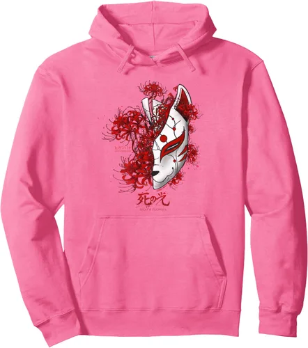 Vista 10 de Sudadera con capucha de anime con diseño de lirio de araña japonesa en suave grunge, Negro, S