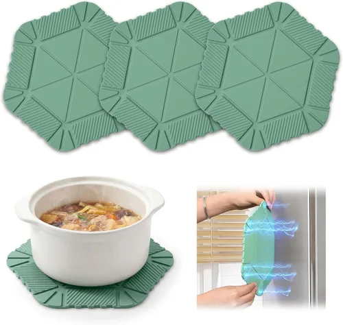 Vista 9 de Salvamanteles magnéticos de silicona y soporte para ollas