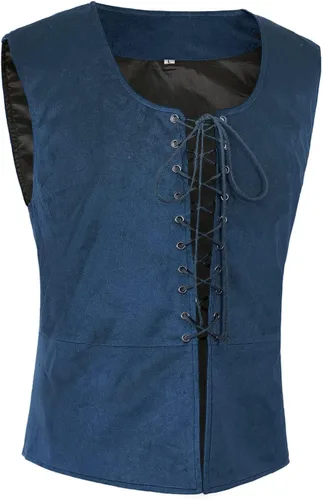 Vista 3 de Tyuduo Chaleco pirata medieval renacentista gótico steampunk para hombre