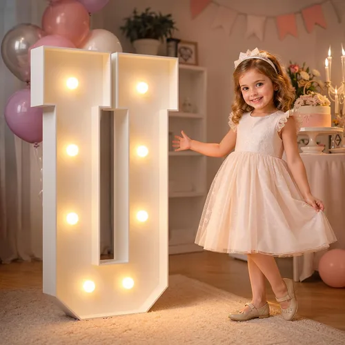 Vista 103 de imprsv Letras iluminadas grandes de 3 pies, letras iluminadas de marquesina para fiesta de cumpleaños (3 pies, letra y )