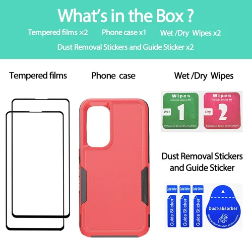 Vista 262 de Jeylly Compatible con Samsung Galaxy A22 5G Funda, Funda Samsung A22 5G con 2pcs protectores de pantalla de vidrio templado