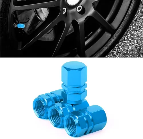 Vista 24 de Osilly Tapones de válvula de vástago de neumático de automóvil, 4 piezas de cubiertas de vástago de válvula de aleación de aluminio, resistentes a