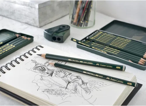Vista 6 de Faber-Castell - Castell 9000 Set de Lápices Artísticos (Paquete de 6), Verde
