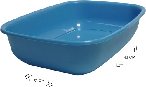 Vista 4 de Aimé Caja de arena sin llanta/borde redondeado para gato, 16.9 x 12.2 x 3.9 in, 0.7 lbs - Surtido