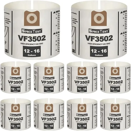 Vista 28 de SpaceTent Paquete de 3 bolsas de repuesto VF3502 tamaño A para aspiradoras rígidas de 12 a 16 galones, parte # 23743, bolsas de filtro de polvo