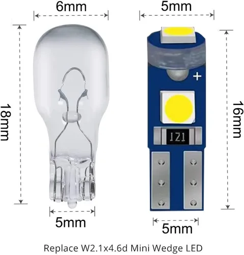 Vista 2 de 10 unidades de bombillas LED T5 17 18 27 37 58 70 73 74 79 85 86 2721 con chips 3030 para mapa, tablero, panel de instrumentos, cúpula, luces