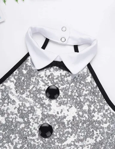 Vista 5 de Moily Vestido moderno de ballet con cuello halter y lentejuelas para niñas