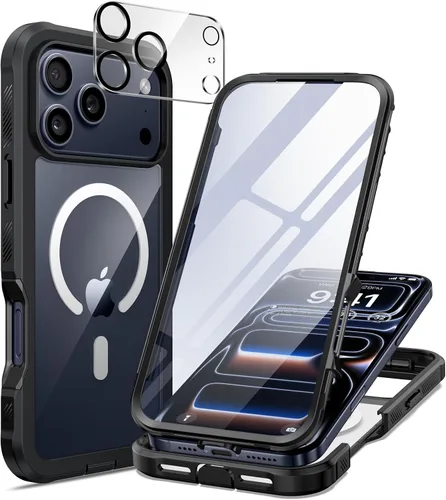 Vista 23 de seacosmo Funda para iPhone Air, Parachoques de Cuerpo Completo con Pantalla de Vidrio Templado 9H Integrada y Protector de Lente de Cámara