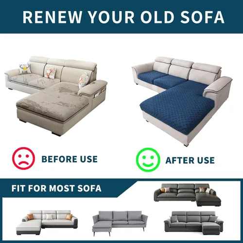 Vista 3 de Fundas de sofá modular, fundas de cojín en forma de L para sofá seccional, fundas elásticas para sofá seccional, protector de muebles para mascotas