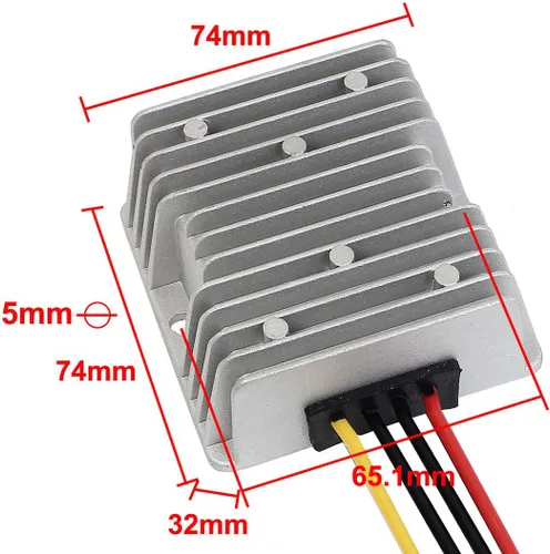 Vista 5 de uxcell uxcell - Regulador convertidor de corriente CC 12V/24V a DC 5V 10A 50W Transformador de conversión de voltaje impermeable