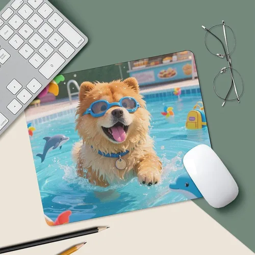 Vista 5 de Mouse Pad Cute Non-Slip Rubber Base Desk Mat Chow Real Prank Funny Square Mousepad for Office & Gaming, Decorative Computer Accessories for Home