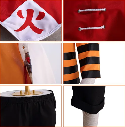 Vista 6 de MYCOS - Traje de Nanadaime Hokage de 7 Nanadaime, disfraz de cosplay de ninja, trajes de disfraz para niños grandes y adultos