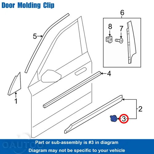 Vista 4 de Panel basculante y clip de moldeo de puerta para Volvo 30622612 S60 S90 V60 V90 XC40 XC60 XC90 2010-On