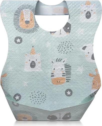 Vista 9 de Disposable Baby Bibs, Disposable Bibs for babies Disposable Feeding Bibs Paper Bibs for Toddler 1-3, Individually Packaged Baby Disposable Bibs, 20