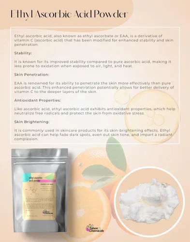 Vista 9 de Polvo de ácido ascórbico etílico y derivado estable de vitamina C que ayuda a absorber la vitamina C para la piel, mejorar el brillo de la piel