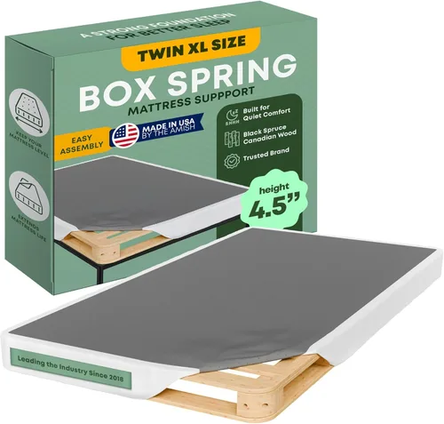 Vista 19 de Greaton, 10” Twin Box Spring Only for Twin Size Bed – Amish-Made in The USA – Solid Wood Mattress Foundation with Stable & Quiet Support