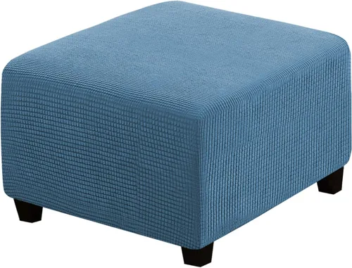 Vista 13 de H.VERSAILTEX Funda Deslizable para Otomana Rectangular Ajuste de Longitud 29"-34" Reposapiés Fundas Deslizables para Sofá Funda para Taburete