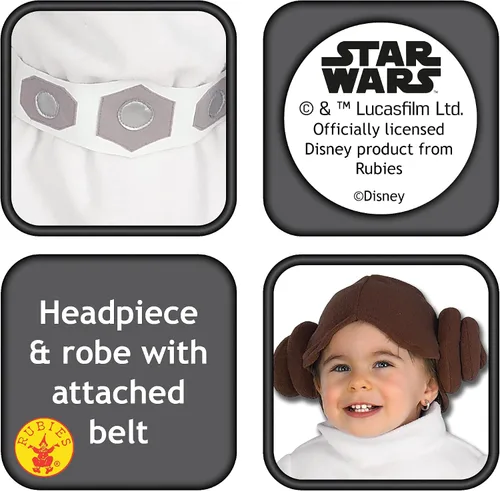 Vista 3 de Rubie's Disfraz de Star Wars Princess Leia Mameluco