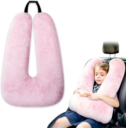 Vista 13 de Atablyn La almohada de cuello para niños proporciona doble apoyo a la cabeza y el cuello en cualquier posición de sueño en vuelos, automóviles