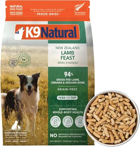 Vista 18 de K9 Natural Carne Liofilizada para Perros, Comida Completa Natural de Alta Carne o Aditivo para Comida para Perros, Carne Alimentada con Pasto