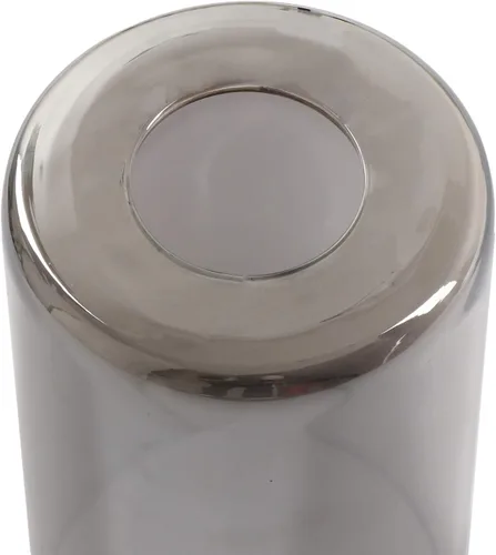 Vista 5 de Paquete de 2 pantallas de lámpara de vidrio gris ahumado, pantalla cilíndrica de vidrio brillante industrial de repuesto o globo para lámpara