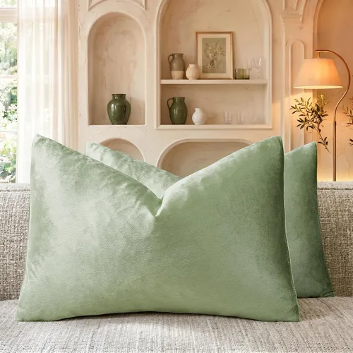 Vista 80 de GIGIZAZA Juego de 2 fundas de almohada doradas de terciopelo de 20 x 20 pulgadas para sofá Almohadas para sofá, tela texturizada suave de 9.88