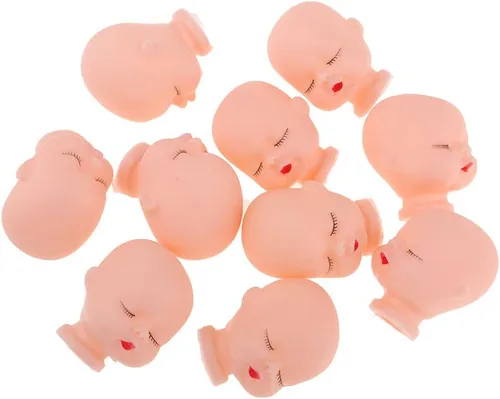 Vista 2 de Milageto 10 piezas de esculpir la cabeza modelo 1.378 in para la fabricación de muñecas DIY