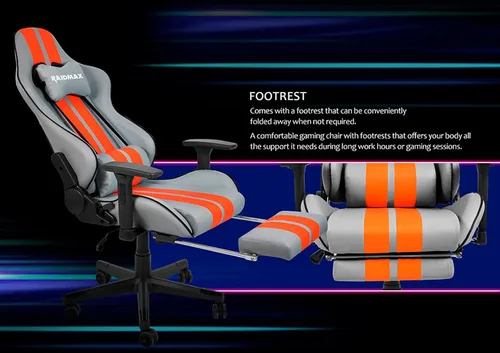 Vista 5 de Raidmax Superior DK905 - Sillas de juegos para computadora de auto de carreras, reposabrazos ajustable 3D, almohadas de cabeza y madera, base