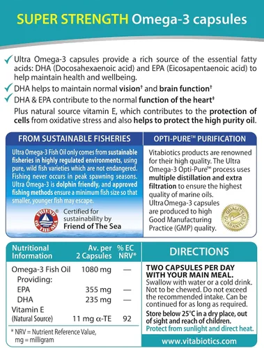Vista 4 de Ultra Omega 3 de alta potencia 60 cápsulas