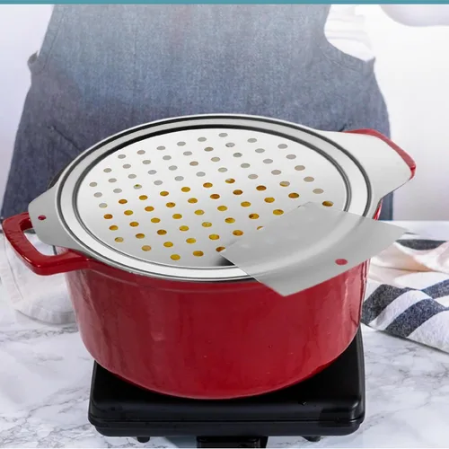Vista 4 de Zoie + Chloe, tapa de acero inoxidable para preparar Spaetzle, con espátula, Round