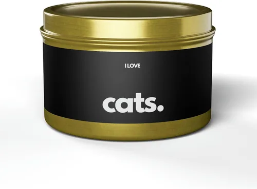 Vista 6 de Gatos, período. Vela de lata de soja de aromaterapia no tóxica de 4 onzas/plata/retiro de spa