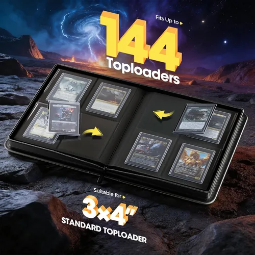 Vista 2 de ProCase - Carpeta de carga superior de 4 bolsillos, capacidad para 144 Negro