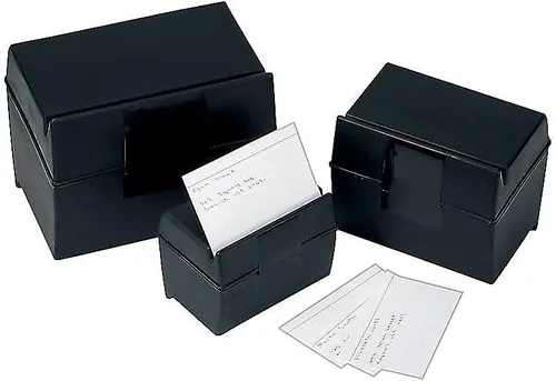 Vista 3 de Oxford Caja de tarjetas de índice de plástico, 4 x 6 pulgadas, capacidad de 400 tarjetas, negro (01461)
