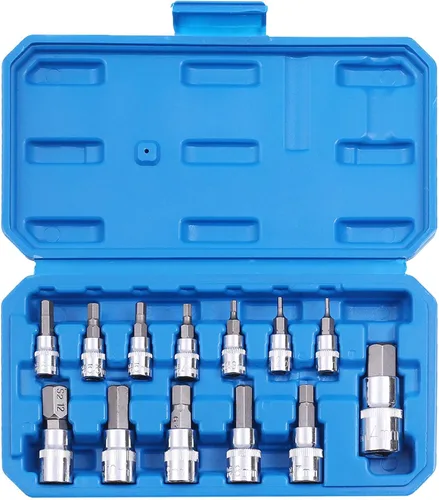 Vista 5 de Juego de llaves hexagonales Premium S2 de acero de aleación Kit de 13 piezas métricas 2mm - 14mm de llaves Allen