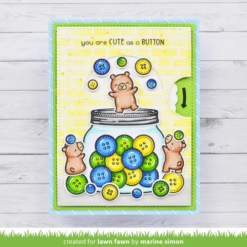 Vista 4 de Lawn Fawn LF3063 How You Bean? Botones Add-On 3X4 Clear Stamp Set