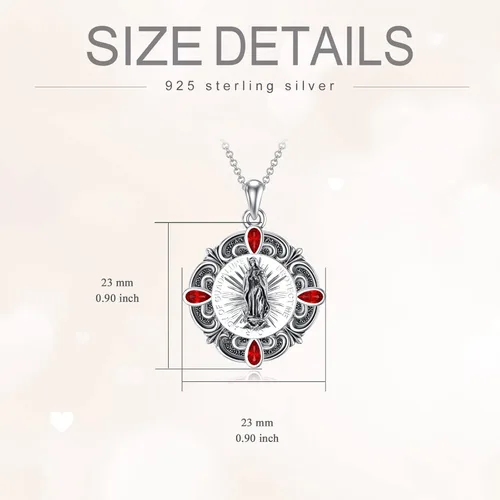 Vista 5 de LEECCI Men's necklace 925 Sterling Silver AllahJesusGuadalupeKnights TemplarAztec CalendarAnubisVikingEye of HorusMasonic Pendant religious Jewelry