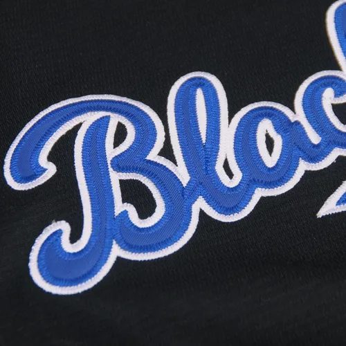 Vista 6 de Dabuliu Camiseta de béisbol retro Black Legend 42 para hombre, parches bordados, camisetas hipster hip hop cosidas