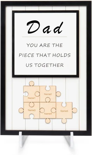 Vista 8 de Letrero personalizado con nombre de la familia, adornos de madera para la familia, placa de rompecabezas con nombre personalizado, decoración