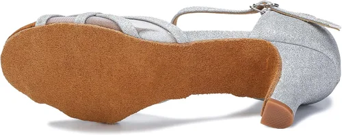 Vista 5 de Akanu Zapatos de baile latino para mujer, zapatos de baile de salsa