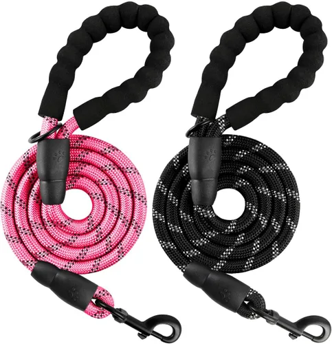 Vista 46 de BARKBAY - Correas para perros grandes, resistentes, de 4/5/6 pies, con cómoda asa acolchada y hilos altamente reflectantes para perros medianos