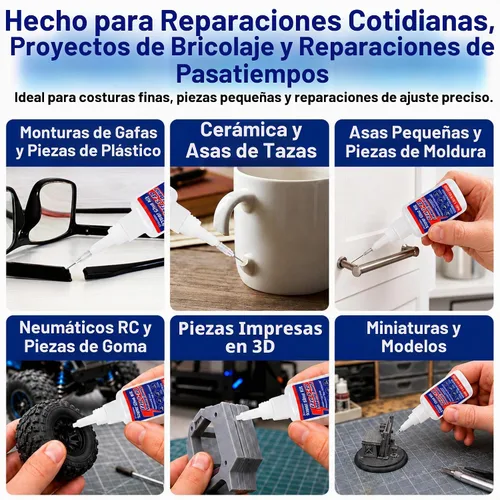 Vista 4 de Super Glue Kit, pegamento líquido CA de 1.06 fl oz con tapa antiobstrucción