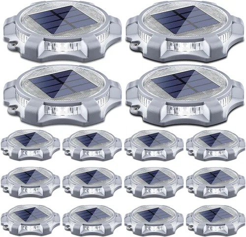Vista 7 de SIEDiNLAR Luces solares para cubierta al aire libre, 2 modos, muelle LED, marcadores de entrada, luz impermeable para escalones, pasarela, escalera