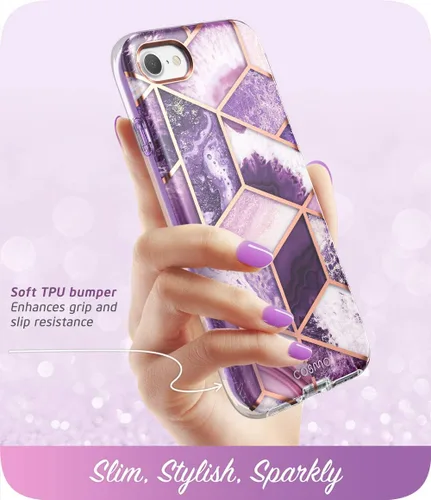 Vista 3 de i-Blason Cosmo Series - Funda diseñada para iPhone SE 2020/iPhone 7/iPhone 8, [protector de pantalla integrado] elegante funda protectora