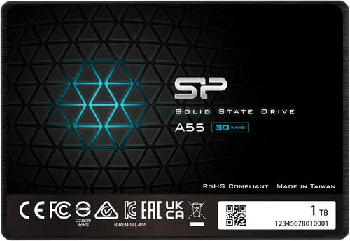 Vista 10 de Silicon Power 512GB SSD 3D NAND A55 SLC Cache Performance Boost SATA III 2.5" 7mm (0.28") SSD Unidad interna de estado sólido (SU512GBSS3A55S25EC)