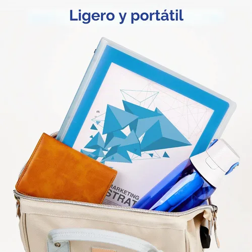 Vista 4 de Avery Flexi-View - Carpeta de 3 anillas, anillos redondos de 1 pulgada, 1 carpeta azul (17607)