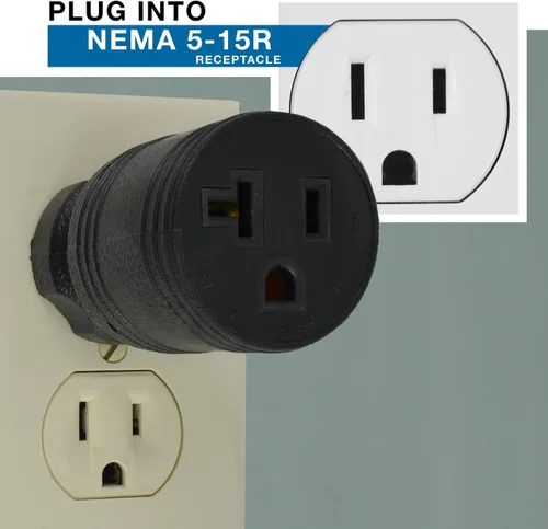 Vista 6 de Conntek 30129 Adaptador de enchufe de 15A a 15/20A, negro