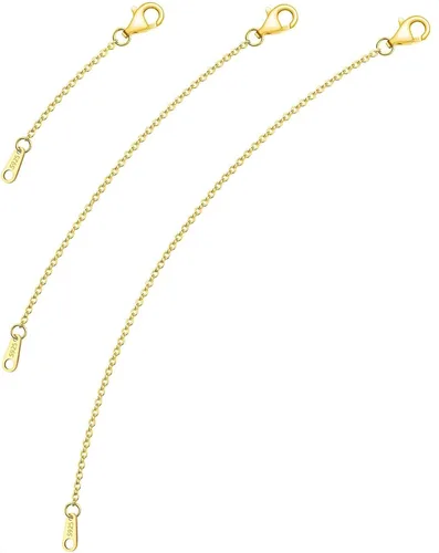 Vista 12 de Extensores de collar para mujer, chapados en oro de 14 quilates, extensores de collar duraderos, cadena de plata de ley 925 para pulsera y Dorado